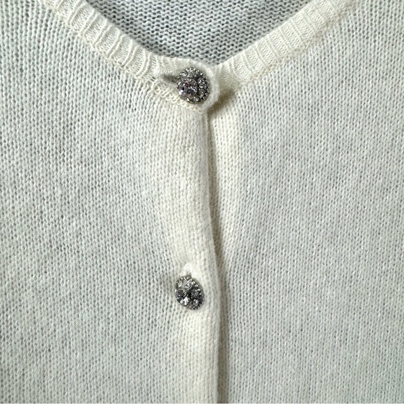 Express Angora Wool Blend Rhinestone Button Cardigan - Picture 3 of 10